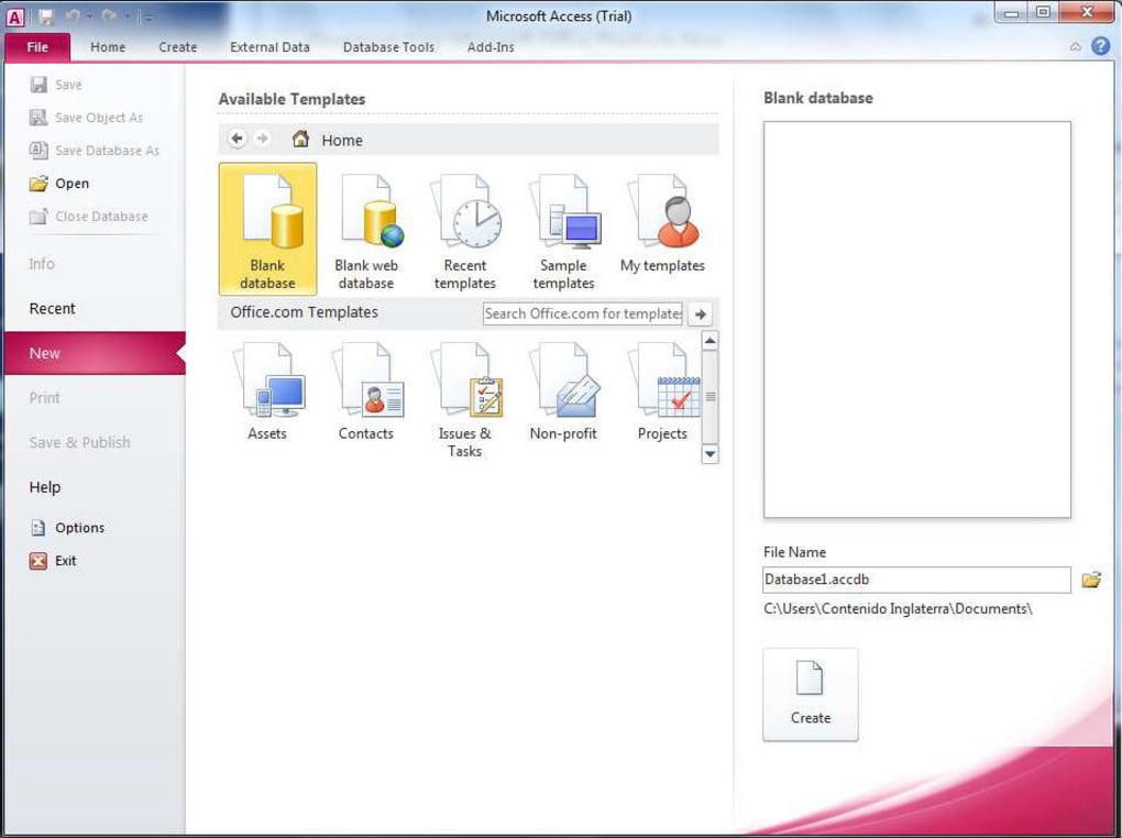 download microsoft access database